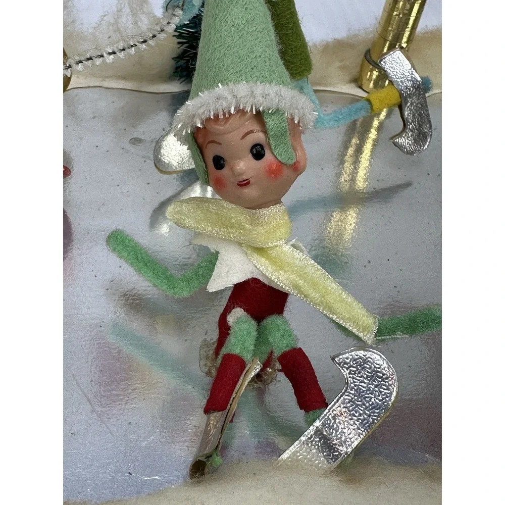 Vintage Pixie Diorama Illuminated Skating Rink Style NO 588 Christmas Japan Box
